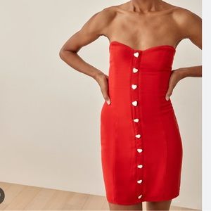 Nwt Reformation Neve Dress in Red